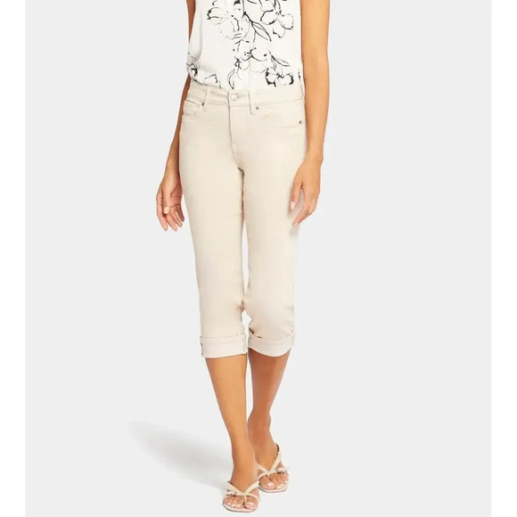 NYDJ Marilyn Straight Cropped LiftxTuck Technology Feather Denim Jeans Women's 4 - Picture 1 of 14